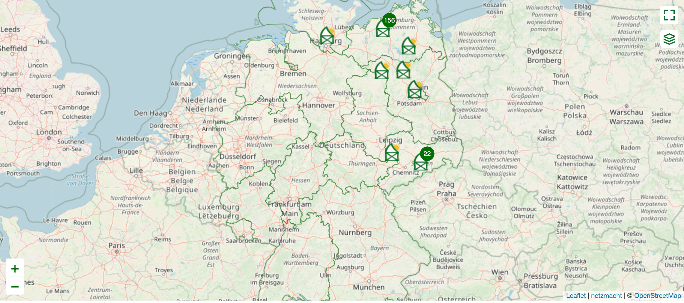Karte der Immobilien